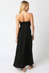 Brown Linen Maxi Dress