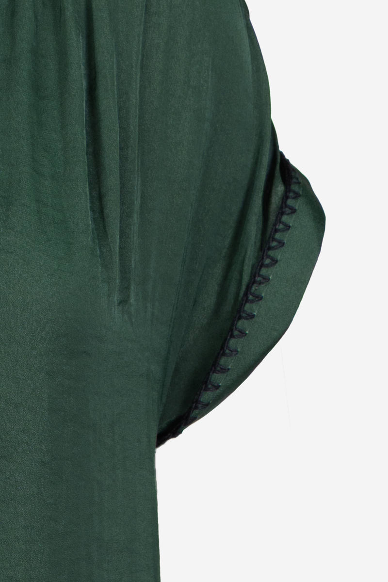 Whipstitch Short Sleeve Button Up Blouse