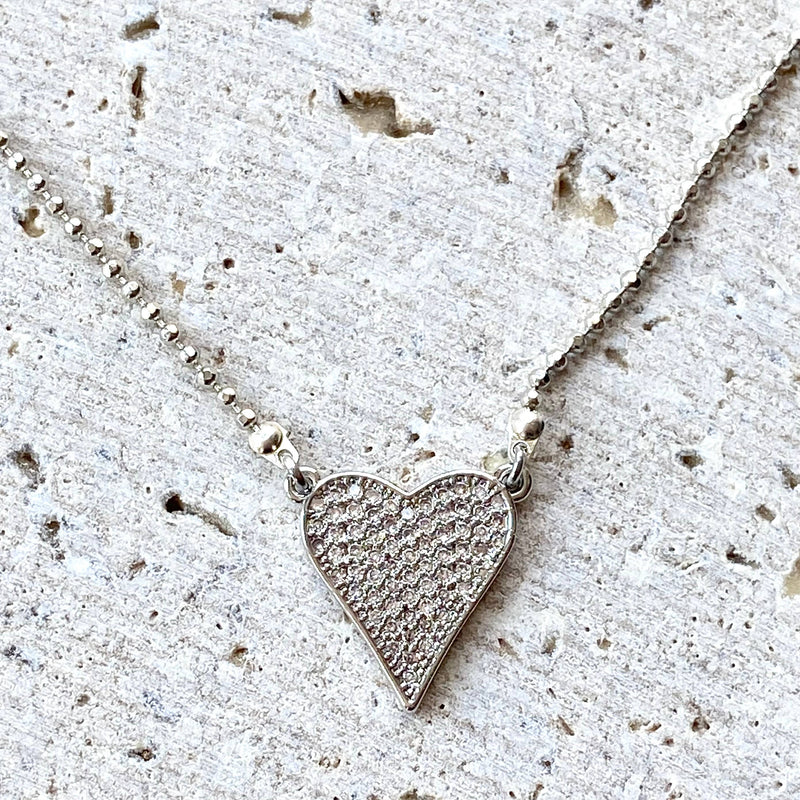 Silver tiny heart ball chain 18”: Gold / 18”