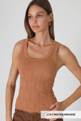 Reversible Lace Textured Tank Olive