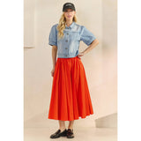 Short Puff Sleeve Denim Top