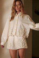 Floral Embellishment Jacket