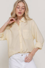 Long Sleeve Linen Blend Shirt NATURAL