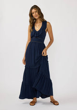 Lace Trim Ruffle Tiered Maxi