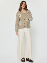 Floral Knit Sweater Cardigan