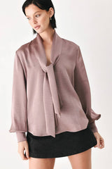 A solid woven top - FT2176 MAUVE: MAUVE / Contemporary / L