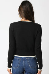Tess Sweater: Black Cream