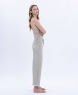 SUPER HIGH RISE FRAYED HEM WIDE BARREL LEG