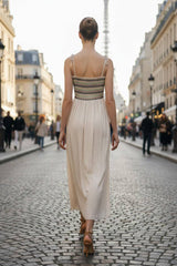 Multi-Color Smocking Maxi Dress : MAUVE