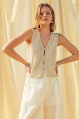 Beige Knit Vest