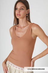 Ribbed v neck Tank Mocha