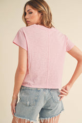 White V Neck crop tee
