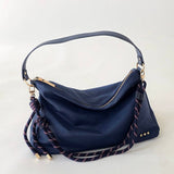 Nikki Nylon Slouchy Shoulder Bag: Navy