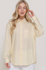 Long Sleeve Linen Blend Shirt