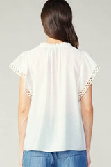 Embroidery Detail Sleeve Blouse