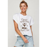 ESPRESSO MARTINI GRAPHIC CROP TOP: IVORY / L