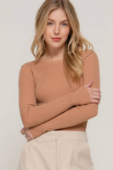 Navy Crew Neck Viscose Rib Sweater