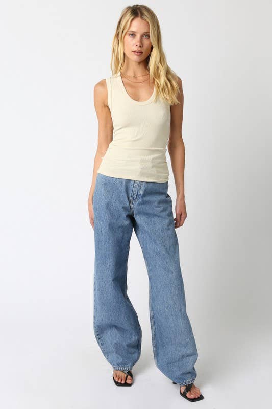 Kelsey Tank Top: Ecru