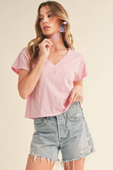 Short Sleeve V Neck sky