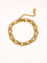 Dawson 18K Gold Non-Tarnish Braided Chain Bracelet: Yellow Gold