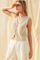 Beige Knit Vest