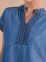 Chambray Boxy Cropped Top