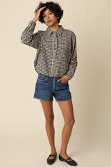Gingham Button-Up Shirt