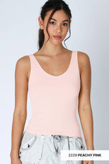 Ribbed v neck Tank Mocha