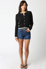 Tess Sweater: Black Cream