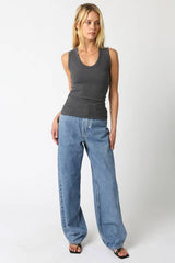 Kelsey Tank Top: Ecru