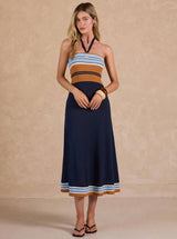 Terry Knit Halter Midi Dress