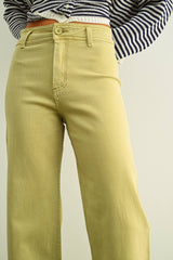 Olive straight leg Wide Pant