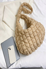 Puff Quilted Crossbody Shoulder Bag: ASH MOCHA / 1 (ONE SIZE)