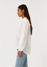 Lace Long Sleeve Button Down Blouse