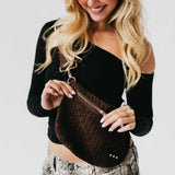 Suede Westlyn Woven Bum Bag: Suede Chocolate