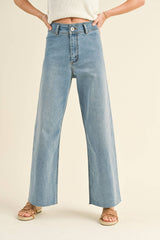 Brown Straight Leg Wide Denim