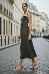 Multi-Color Smocking Maxi Dress : MAUVE