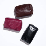 Croc Chic Cosmetic & Travel Organizer Pouch: Chocolate