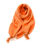 Fashion Scarf - Soft Faux Cashmere with Tassels_CWASC0174: DARKGREEN / (OS) 1