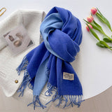 Double Sided Faux Cashmere Scarf-Solid Color Shawl_CWASC0968: Beige / (OS) 2