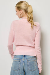 Lace Trim V Neck Knit Cardigan: Black / L