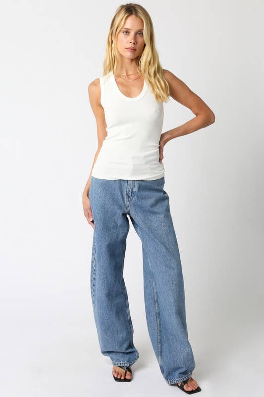 Kelsey Tank Top: Ecru