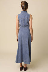 Elsie Button-Front Denim Maxi
