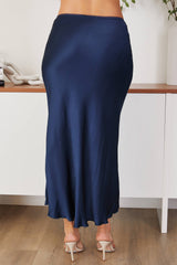Silky Navy Slip Skirt
