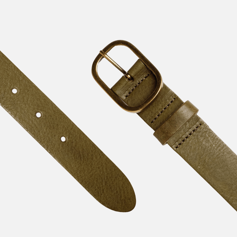 Black Gold Oval Buckle Design Statement Leather Belt Women