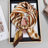 Leopard Print Square Satin Scarf