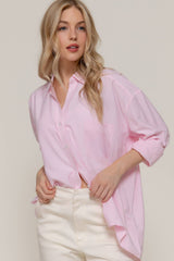 Long Dolman Sleeve Oversized Y/D Stripe Shirt