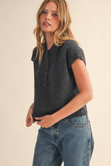 Cap Sleeve Sweater BLACK