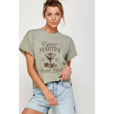 ESPRESSO MARTINI GRAPHIC CROP TOP: IVORY / L