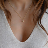 Tiny Evil Eye Necklace: Gold